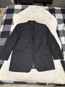 Brooks Brothers Herren Woll Sport Blazer Jacke Größe 46 L Nadelstreifen Anthrazit - Bild 1 von 13