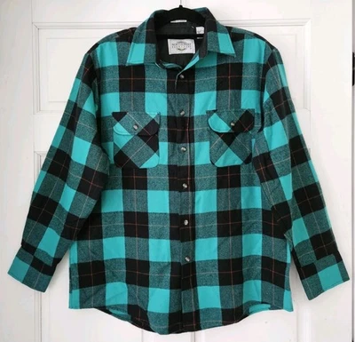 Vtg Northwest Territory Shirt Mens Large Shadow Plaid Button Up 90s Black Red - Image 1 of 4