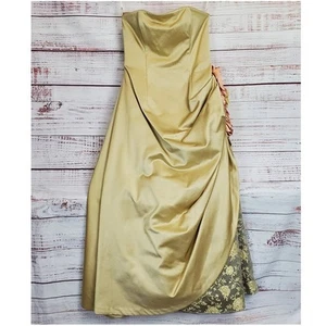 Jessica Mcclintock Formal Gold Ball Gown Sz 10 Tulle Layered Princess Maxi Dress - Picture 1 of 17