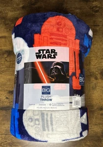 NEW STAR WARS R2-D2 RED WHITE BLUE KOHLS THE BIG ONE- PLUSH THROW BLANKET 5X6 FT - Picture 1 of 4
