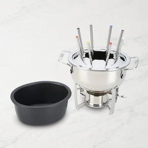 Pentola per fonduta ovale interamente rivestita 3,5 quarti con inserto in alluminio pressofuso $ 270 vendita al dettaglio nuova con scatola - Foto 1 di 9