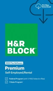 H&R Block 2024 Premium Tax Software PC Email Delivery - Picture 1 of 1
