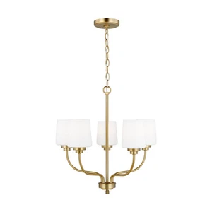 Windom 5-Light Traditional Chandelier in Satin Brass - Picture 1 of 1