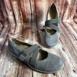 Scarpe mocassini Mary Jane nuovi Vionic SHELBY taglia 11 grigio scamosciato cinturino elastico slip on - Foto 1 di 12