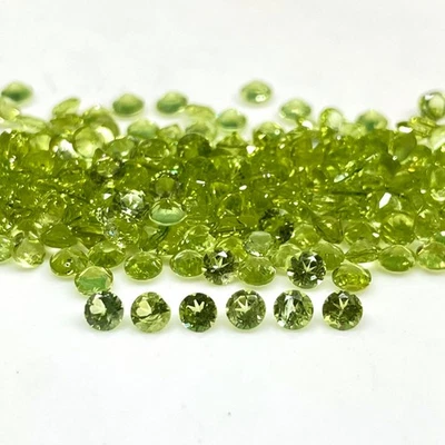 100 Stück Natürlich Peridot 3mm Rund Schliff Lose Unbehandelt Edelsteine - Bild 1 von 4