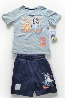boys bluey short set size 10 short sleeve shirt blue - Image 1 of 3