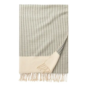 Gewebte Baumwolle Überwurf Chevron Block Decke - 60" x 80", Natur/Balsam Grün - Bild 1 von 3