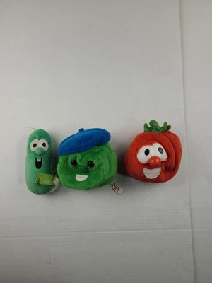 Lote de Peluche Vintage VEGGIE TALES French Pea Phillipe Boina Azul BOLSO DE FRIJOLES Gund Bob Foto 1 de 4