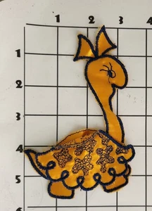 6" Yellow Girl Turtle Patch Floral Fabric Sew Applique Upcycle Costume Vintage - Picture 1 of 1