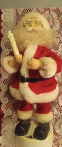 "BONITA figura vintage de Papá Noel de Navidad es musical y vela encendida 14"" sin moverse" - Imagen 1 de 7