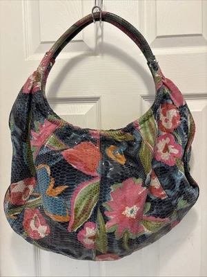 Large Hobo International Flower Pattern, Faux Leather Shoulder Bag Beach Tote - Image 1 of 4