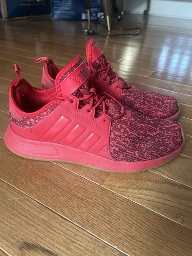 Scarpe da corsa Adidas rosso scarlatto e marrone maglia pizzo ragazzo unisex taglia 5 5 basse