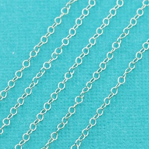 Sterling Silver Cable Chain 1mmx2mm link BY THE FOOT - Picture 1 of 1