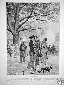 PHOTOGRAVURE ET VOICI L'AUTOMNE DES ÉLÉGANTES ARBORENT LES NOUVELLES TOILETTES - Imagen 1 de 1