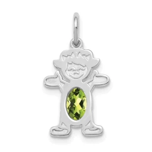 Real 14K White Gold Girl 6x4 Oval Genuine Peridot-August; Women & Men - Picture 1 of 5