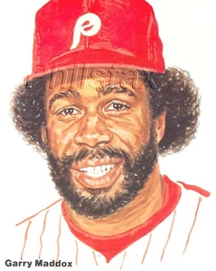 1980 GARRY MADDOX PHILADELPHIA PHILLIES FULL COLOR 8.5" x 11" REPRO POSTER - Picture 1 of 1