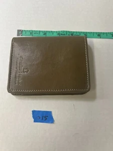 Vintage 5.5" Men's Wallet Genuine Green Leather Bifold with Classic Zipper Style - Picture 1 of 4