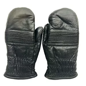 J.M. Rubin & Sons Leder Skihandschuhe Fäustlinge 70. gefüttert Damen Gr. S schwarz Y2K - Bild 1 von 10