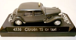  TAXI SOLIDO 4536 CITROEN 15 CV  DIE CAST CAR GRAY BASE & ACRYLIC CASE - Picture 1 of 12