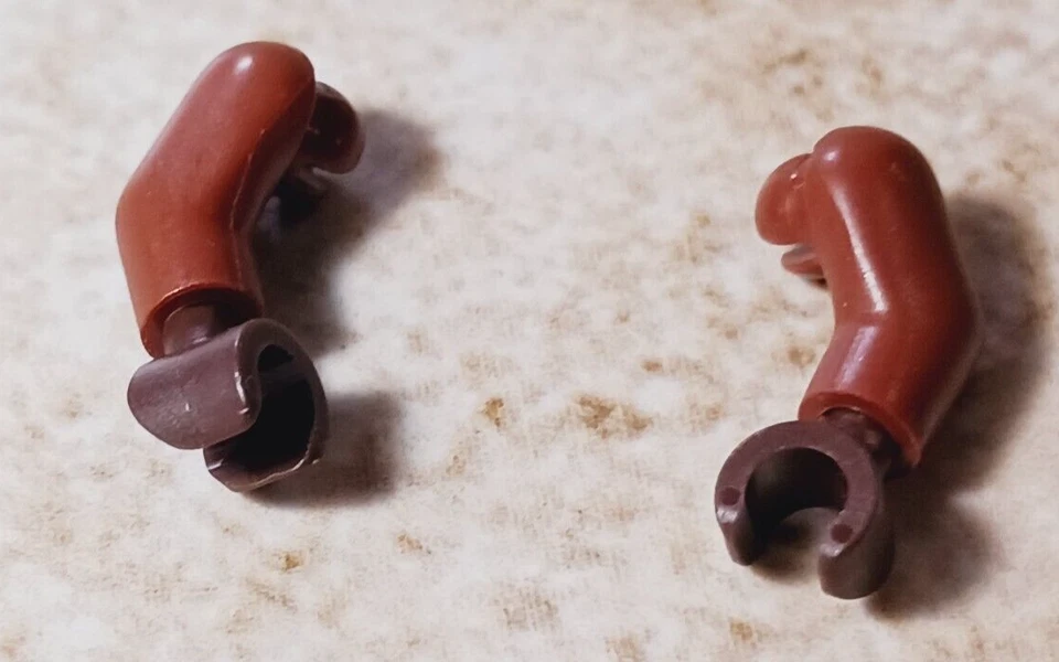 New LEGO Brown Arm Set Lot of 2 Right Left Reddish Dark Brown hands Complete Set - Image 1 of 1
