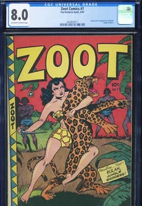ZOOT COMICS #7 - CGC-8.0, OW - Fox - Origin/1st Rulah - Golden Age - Foto 1 di 3