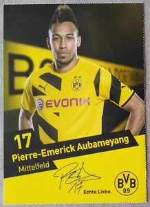 6473 Pierre-Emerick Aubameyang Borussia Dortmund 2014/15 tarjeta de autógrafo impresión - Imagen 1 de 1