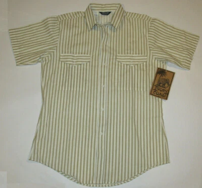 VTG DEE CEE 'IVORY COAST' STRIPED COTTON SHIRT! SHORT SLEEVE! 2 POCKETS! USA! M - Image 1 of 4