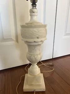Glam Vintage weiße Marmorlampe 28" hohe Tischlampe italienische Alabaster Marmorlampe - Bild 1 von 7