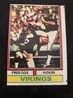 1974 Topps Football Card #515 Fred Cox Minnesota Vikings Nm Free Shipping!