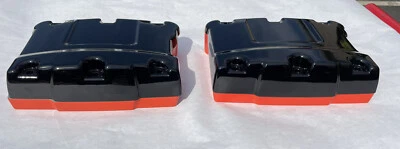 Caja basculante Harley-Davidson 99-17 doble cámara negro brillante y cubiertas inferiores naranja Foto 1 de 4