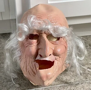 Vintage 1971 Cesar Old Person Halloween Face Mask, 1980's Halloween Face Mask - Picture 1 of 10