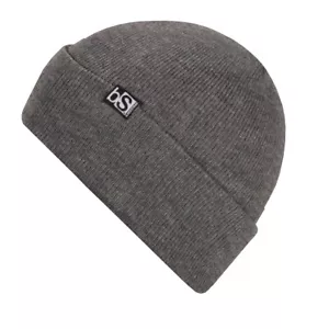 BlackStrap Essential Beanie Tall Fit Fein Acryl Strick Bündchen Einfarbig Grau Neu - Bild 1 von 1