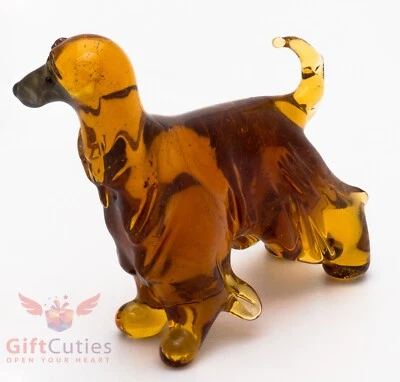 Art Blown Glass Figurine of the Afghan Hound dog - Image 1 of 4