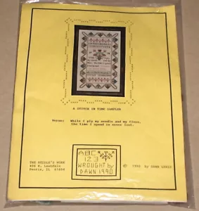 "Kit de punto de cruz de lino ""A Stitch in Time Sampler"" The Needle's Work 9,4"" x 17" - Imagen 1 de 2