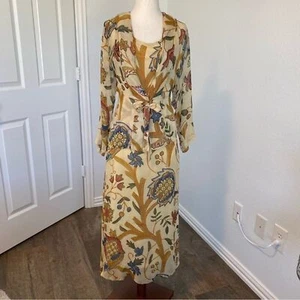 Vintage Maxi Dress & Jkt Floral Paisley Blue Gold NEW OPTIONS by KATE GEDDES S - Picture 1 of 12