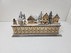 Anthropologie Wooden Light Up Advent Calendar hansel villiage rare - Picture 1 of 10