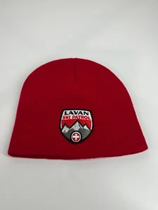 Lavan Ski Patrol Skiing beanie winter hat knit red cross acrylic adult one size - Picture 1 of 5