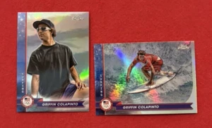 Lote de 2 tarjetas refractor Griffin Colapinto de los Juegos Olímpicos de Estados Unidos cromadas 2024 #88 #189 - Imagen 1 de 1