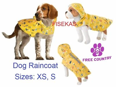Free Country Buttercup Yellow Dog Raincoat Rain Parka Jacket Sizes XS, S NEW - Image 1 of 4
