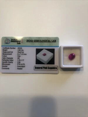 3.6 Cts Natural Pink Sapphire (heated) Verified By Indian Gemological Lab - Image 1 of 4
