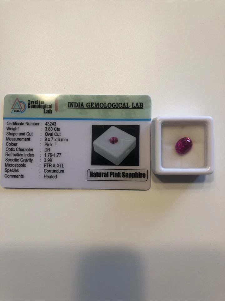3.6 Cts Natural Pink Sapphire (heated) Verified By Indian Gemological Lab - Image 1 of 4