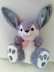 Peluche Coniglietto Coniglio Peluche Giocattolo Grigio Bianco 10" Usato - Foto 1 di 6