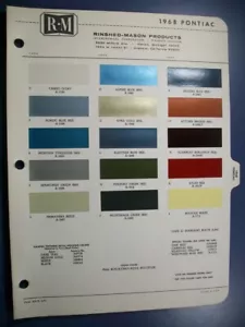 1968 Pontiac GTO GP Firebird Catalina Bonneville LeMans RM auto paint chips- VG - Picture 1 of 1