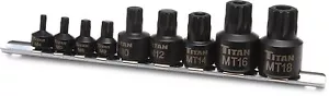 Titan 16138 9pc Impact Grade Stubby XZN Triple Square Bit Socket Set - Picture 1 of 2