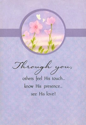 Tarjeta religiosa de Pascua PARA NIÑA, flor mariposa por día primavera + sobre Foto 1 de 4