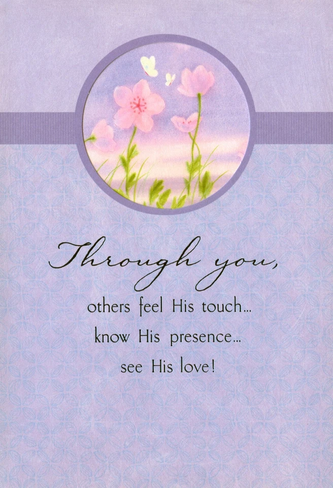 Tarjeta religiosa de Pascua PARA NIÑA, flor mariposa por día primavera + sobre Foto 1 de 4