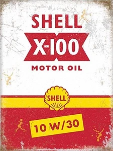 Shell x-100 Motor Oil Small Steel sign 200mm x 150mm - Picture 1 of 1