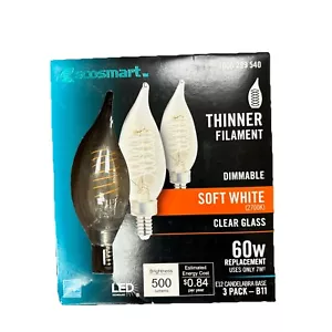 60-Watt Equivalent BA11 Dimmable E12 Candelabra Fine Bendy Filament LED Vintage - Picture 1 of 2