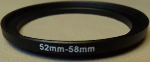 52mm to 58mm Step Up Lens Filter Ring Metal DSLR SLR Digital Camera Adapter - Picture 1 of 3