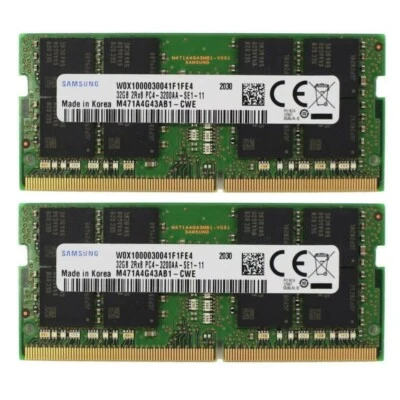 Samsung 64GB (2X32GB) DDR4 3200MHz PC4-25600 SODIMM Memory Ram M471A4G43AB1-CWE - Image 1 of 4